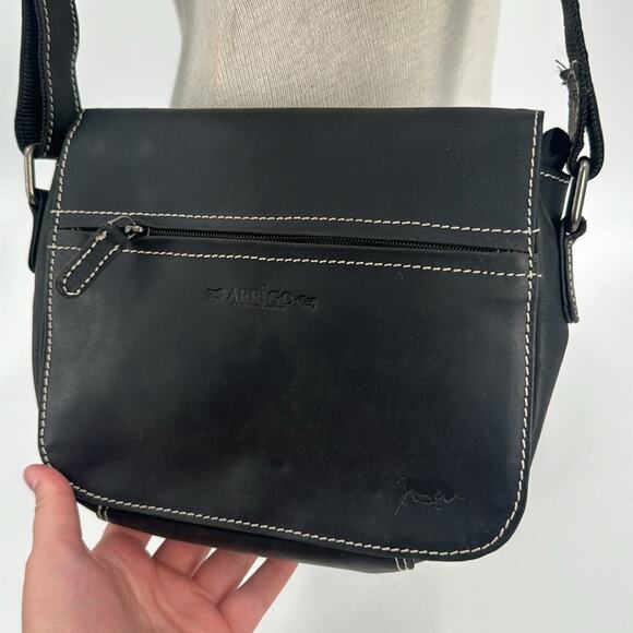 NWT Arrigo black leather Crossbody bag - Picture 2 of 6